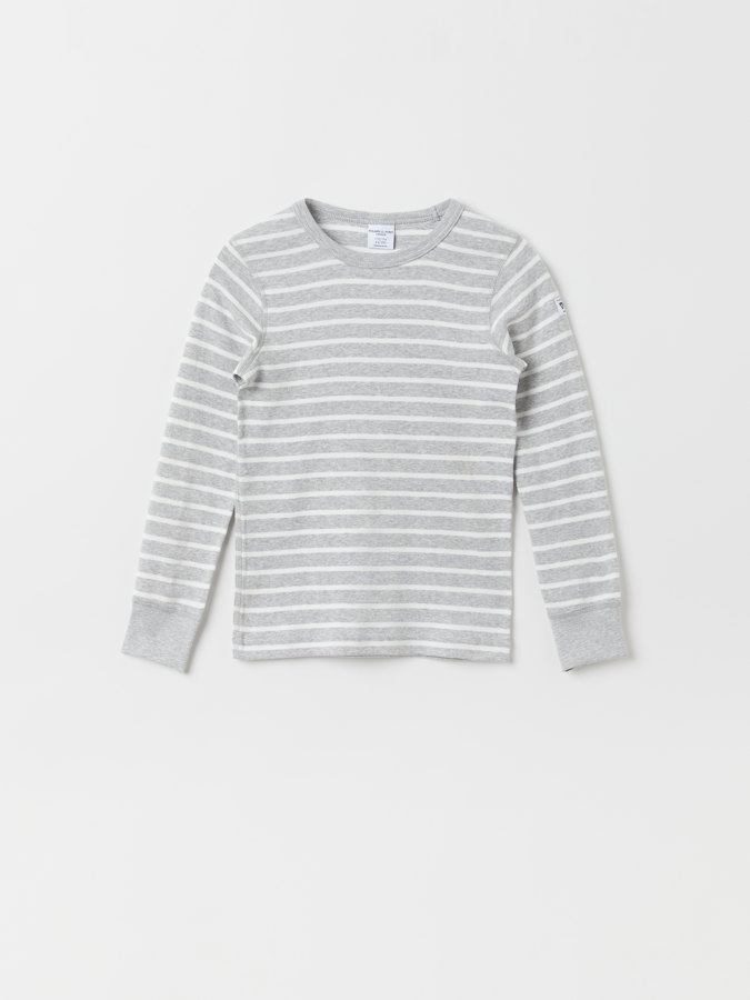Striped long-sleeved top