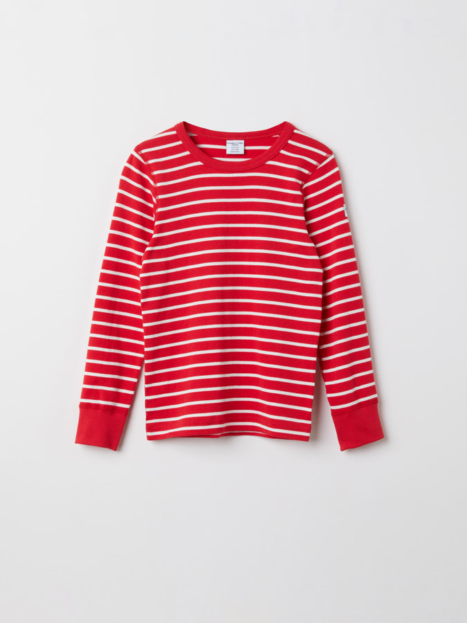 Striped long-sleeved top