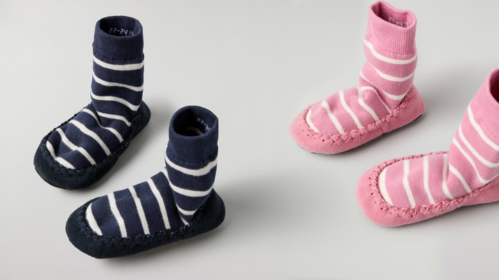 Our moccasins are back – with a new non-slip fabric sole